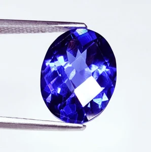 Gemas de anillo sueltas de tanzanita azul natural certificadas de 10 quilates con forma ovalada G280 - Imagen 1 de 14