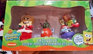 SPONGEBOB SQUAREPANTS HOLIDAY PORCELAIN ORNAMENT BEST COLLECTOR SET EVER 2004 - Picture 1 of 4