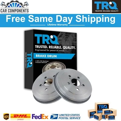 TRQ Brake Drum Rear Left LH & Right RH Pair for Toyota Celica Corolla Prius - Image 1 of 4