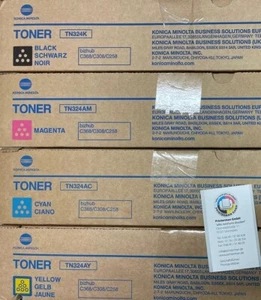 4x Konica Minolta Toner TN324 für bizhub C258 C308 C368, Develop ineo +258 +308 - Zdjęcie 1 z 1