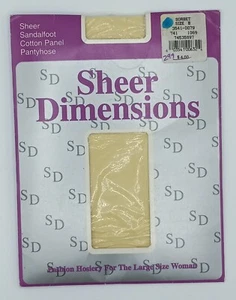 Sheer Dimensions Sorbet Ivory Sandalfoot Hosiery Pantyhose Plus Size B NOS - Picture 1 of 2