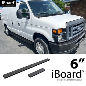 Running Board Step 6in Steel Black Fit Ford Econoline Full Size Van 99-14 - Picture 1 of 6