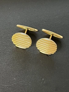 Vintage Christian Dior Gold Plate Cufflinks Signed - 1960s - Picture 1 of 6