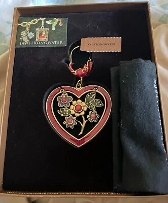 NEW Jay Strongwater HEART &FLOWERS Keyring - Image 1 of 4