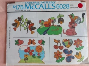 McCall's 5028 Set of Vintage Iron-On Transfers Pattern - Picture 1 of 2