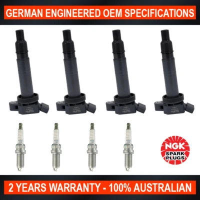 Set 4x Swan Ignition Coils & NGK Spark Plugs for Toyota Camry Hilux Hiace Regius - image 1 of 3