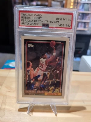 1992-93 Topps #308 Robert Horry RC automático 10 PSA "In The Presence" ¡Certificado! Foto 1 de 2