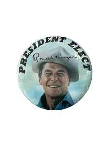 Ronald Reagan 1980 Presidente Electo Pin Botón Campaña Política Vaquero - Imagen 1 de 2