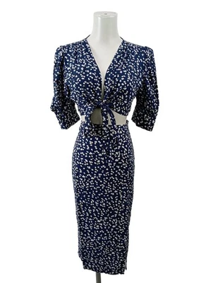 IN VOGUE PARIS Strick Twin Set Damen Twin Set Gr. DE 38 blau-weiß Casual-Look - Bild 1 von 4