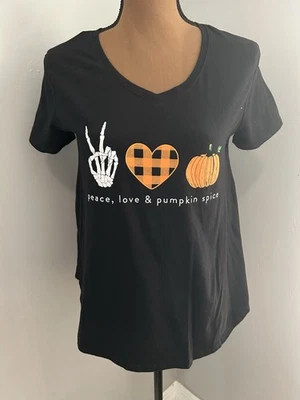 Nueva Camiseta Para Mujer "Celebrate Together" Gráfica.Talla Pequeña...Negro/Blanco/Naranja Foto 1 de 3