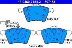 13.0460-7154.2 BRAKE PAD SET, DISC BRAKE ATE - Picture 1 of 13