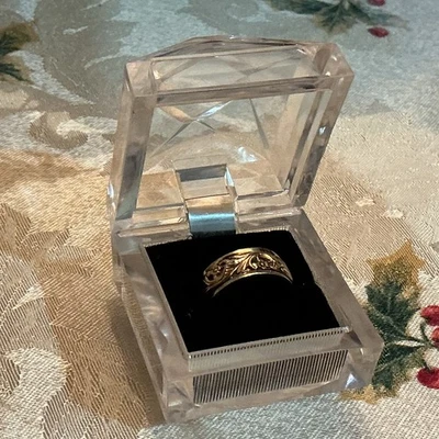 Alianza de boda vintage ARTCARVED 14K oro 2 tonos .29 oz / 8.2 g - tamaño 7.75 Foto 1 de 4