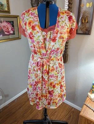 Camisón Oscar de La Renta Talla Pequeña, Floral con Cinturón, ¡¡Precioso!!! Foto 1 de 4