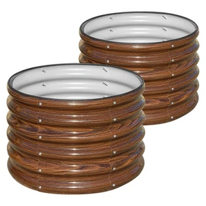 Raised Garden Bed, 2 PCS 2×2×1.5ft Round Galvanized Outdoor Planter Box, 17" ... - Picture 1 of 6
