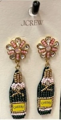 Серьги-капли J Crew с блестками бусинами и стразами «Ура» - Изображение 1 из 3