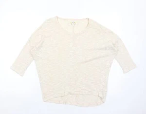 New Look Womens Ivory Crew Neck Cotton Blend Jumper Size 12 - Picture 1 of 10