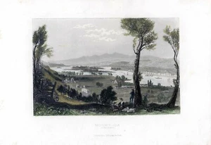 MOUNT IDA ON THE HUDSON, NY; steel engraving 1850; lightly hand colored - Picture 1 of 1