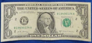 $1 One Dollar Bill Fancy Serial Number - Jan. 24th 1949 - Birthday Note - Picture 1 of 2