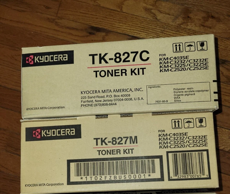 Juego de 2 tóneres originales Kyocera TK-827 TK-827M TK-827C cian magenta nuevos en caja Foto 1 de 1