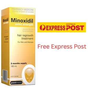 Minoxidil Extra Strength 5% -180ml 3 MONTH SUPPLY REGAINE HAIR LOSS TREATMENT - Picture 1 of 1