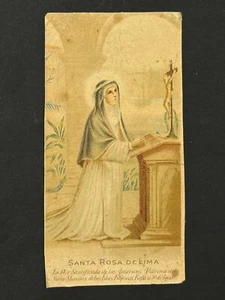 holy card chromolithography santino image pieuse "SANTA ROSA DE LIMA" - Picture 1 of 2