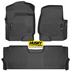 HUSKY WeatherBeater Front Rear Floor Mats for 17-22 FORD F250 F350 F450 Crew Cab