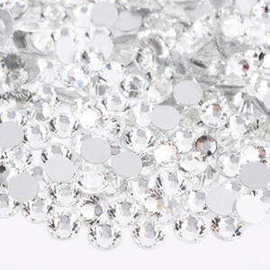 Hotfix Swarovski Style Machine Cut Stone 12 Facets Craft Sizes - Crystal - Picture 1 of 6