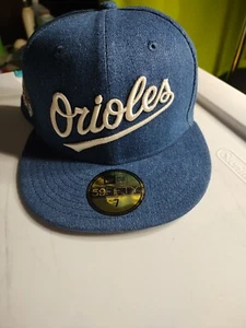Gorra New Era Baltimore Orioles deletreada azul denim nueva con etiquetas talla 7 envío gratuito - Imagen 1 de 12