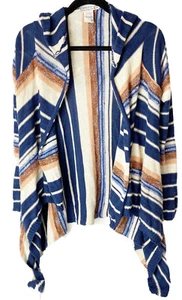 American Rag Womens Sweater Long Cardigan Stripes Hooded Multicolor Size Small - Picture 1 of 7