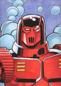 ORIGINAL 1/1 Iron Man Crimson Dynamo Mark IV ACEO Sketch Card Fan Art - Picture 1 of 2