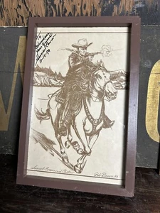 Impresión artística autógrafa de actor occidental de colección SUNSET CARSON Country Bob Brown Horse - Imagen 1 de 6