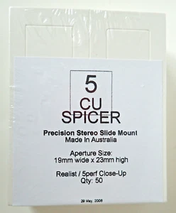 5P Pack of 50 Stereo 3D SPICER Cardboard Slide Mounts, made in Australia NEW - Picture 1 of 4