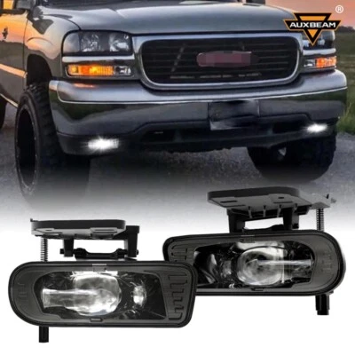 For GMC 1999-2002 Sierra 1500/2500/3500 Bumper LED Fog Lights Driving Lamps DOT - Image 1 of 4