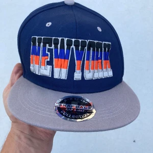 New York Baseball Hat Cap Blue Snapback Mens One Size Blue Acrylic Adjustable - Picture 1 of 11