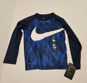 Nike Boys Dri-FIT Long-Sleeve Training Athletic  Shirt blue size 4 - Picture 1 of 1