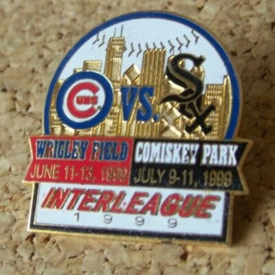 1999 Chicago Cubs White Sox Interleague lapel pin Wrigley Comiskey MLB c37222 - Image 1 of 4
