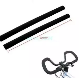Bicycle Road Bike Rough Tube Sponge Foam Soft Handlebar Grips Cover Plug 1 Pair - Picture 1 of 14