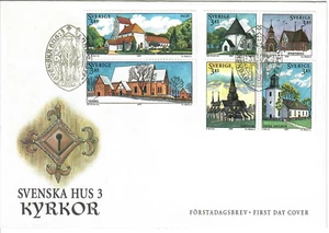 Sweden - FDC - 2 Jan 1997 - Svenka Hus 3 Kyrkor - #14 - Picture 1 of 2
