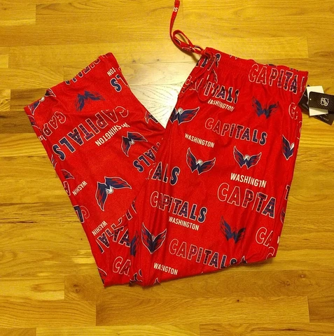 Men's XXL Washington Capitals NHL Sideline Lounge Pants Red NEW Cover