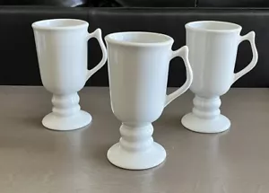 Hall White Ceramic Pedestal Irish Coffee Mug/Cup #1272, USA _ 5.75" Tall - Picture 1 of 3