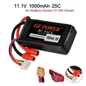 Lipo Battery 11.1V 1000mah 25C With Banana Plug For Walkera Master CP Helicopter - Picture 1 of 6