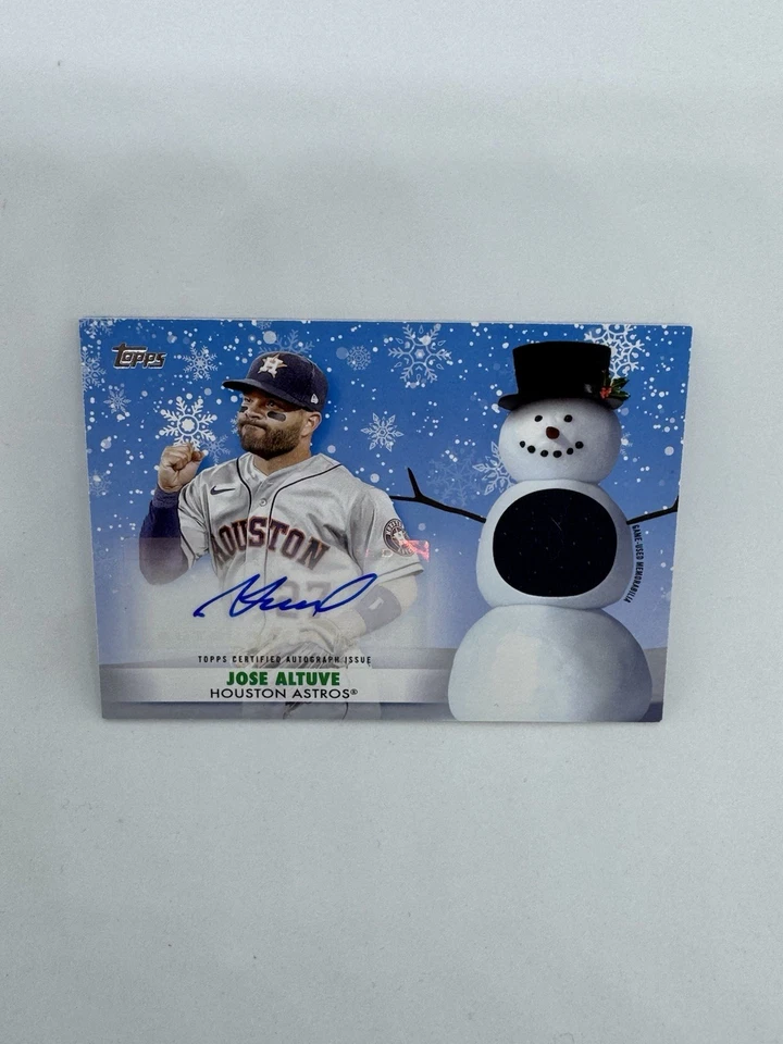 2021 Topps Walmart Holiday Mega JOSE ALTUVE Patch Auto /25 SSP #WHAR-JA - Image 1 of 3