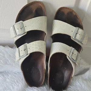 Birkenstock Arizona Sandals – Women’s Size 41 (US 10) – Beige Snake Print - Picture 1 of 10