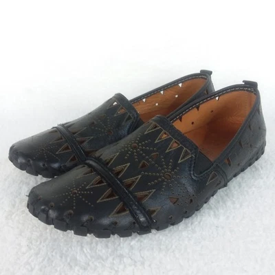 Spring Step Fusaro Black Leather Casual Flats Loafers Women's 38 US 7.5-8 Turkey - Image 1 of 4