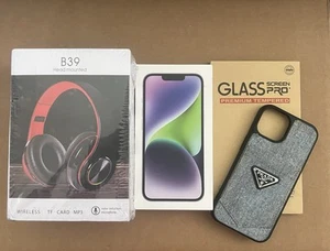 Bundle - Apple iPhone 14 - 128 GB - Purple (Factory Unlocked) - Picture 1 of 7