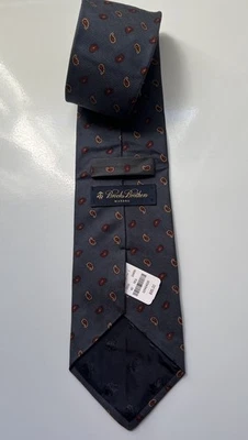 Corbata de seda Brooks Brothers Makers azul marino rojo amarillo cachemira para hombre nueva con etiquetas Foto 1 de 4