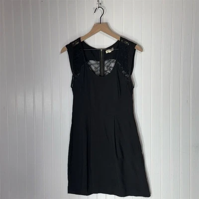Silence + Noise Black Lace Mini Dress Sz 4 Goth Mesh Grunge Urban Outfitters - Image 1 of 4