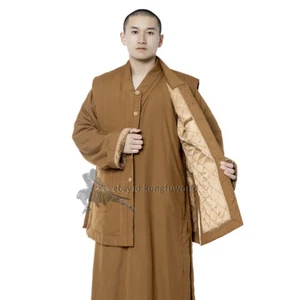 Buddhist Monk Winter Vest for Shaolin Robe Kung fu Uniform Meditation Suit - Picture 1 of 7