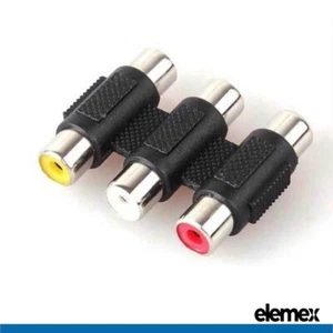 3 RCA AV Audio Video Coupler Female to RCA Female Adapter Joiner Connector - Bild 1 von 3