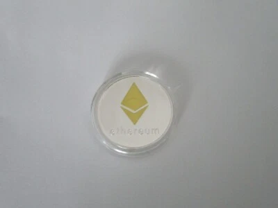 Silver/gold plated ETH Ethereum cryptocurrency collectors commemorative coin - Image 1 of 3